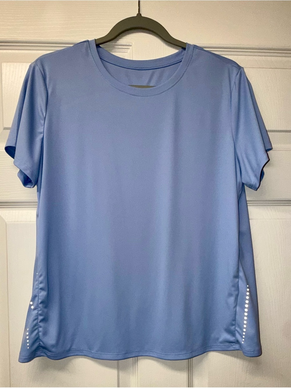 BALEAF Women’s Split Back Running Workout Reflective Blue Shirt | Size: M